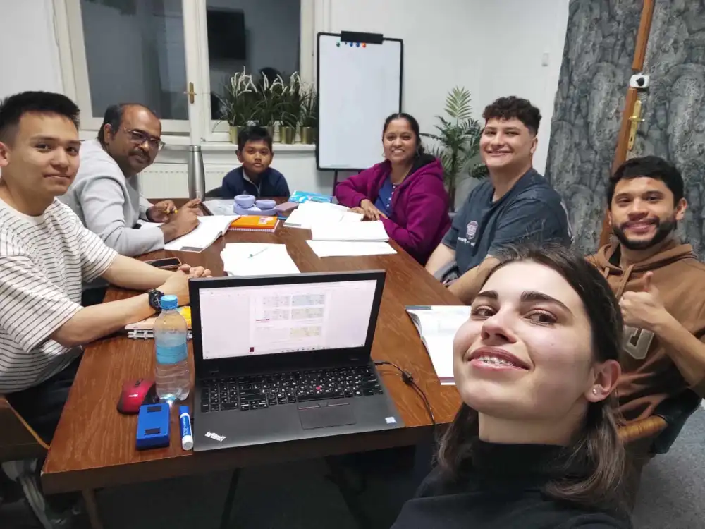 Students learning Polish together